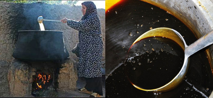 جوشاندن آب انگور و تهیه شیره